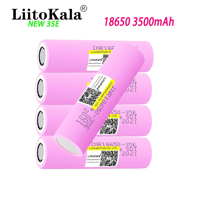 2024 New Original LiitoKala INR18650 35E 3.7V 3500mAh 20A Discharge INR18650 35E 18650 Li-ion Battery 3.7v Rechargable Battery