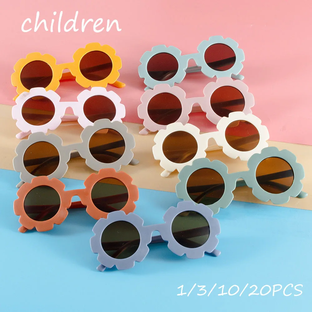 1/3/10/20PCS Children's Sunglasses For Outings, UV Protection, Sunglasses, Cute Sun Flowers, Baby Decorative Glasses