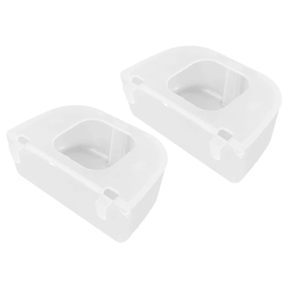 

2 Pcs Bird Feeder Dishes for Birds Cockatiels Parakeet Food Hanging Cage Bowl Plastic Feeders