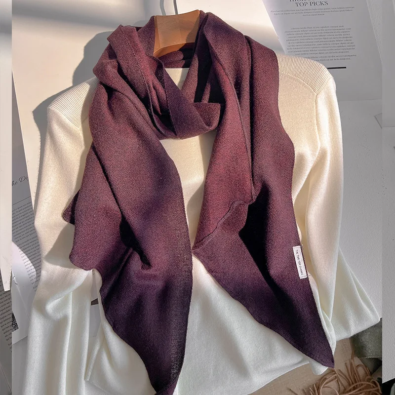 Estilo coreano inverno cachecol de lã quente para mulheres design listrado elástico malha cachecóis feminino bandana grosso lenço xale 2025