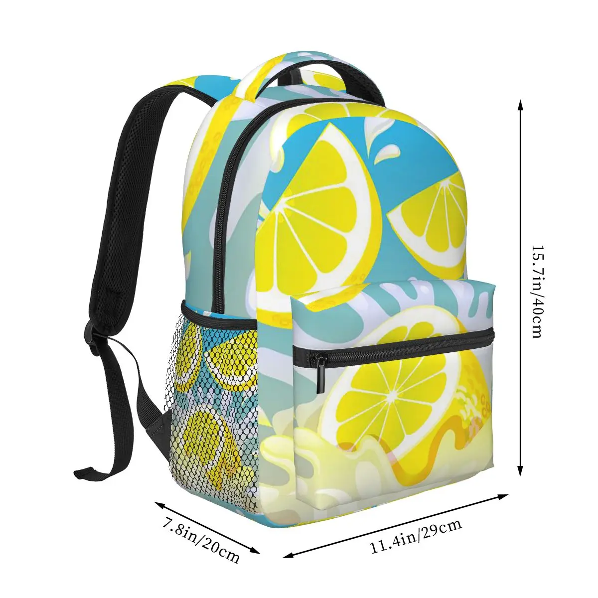 Lemon Splash Pattern Backpack Hot Sale Daypack Large Capacity Children BookBag School Bag Shoulder Bags for Men Women