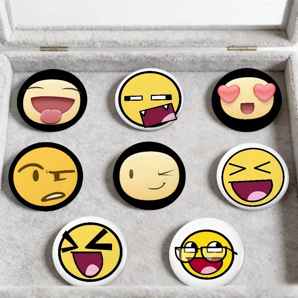 Various Expressions Badges Peripheral Lapel Pins Tinplate Round Brooch For Shoulder Bag Accessories Souvenir Gifts