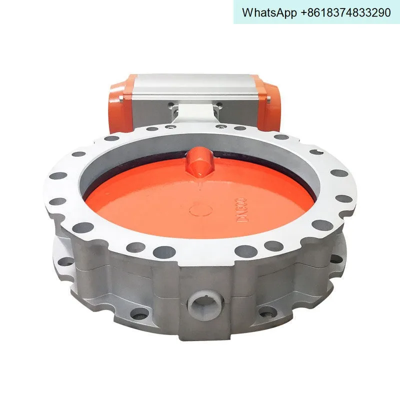 Pneumatic dust butterfly valve aluminum alloy plate powder DN100 single/double flange valve cement mixing plant