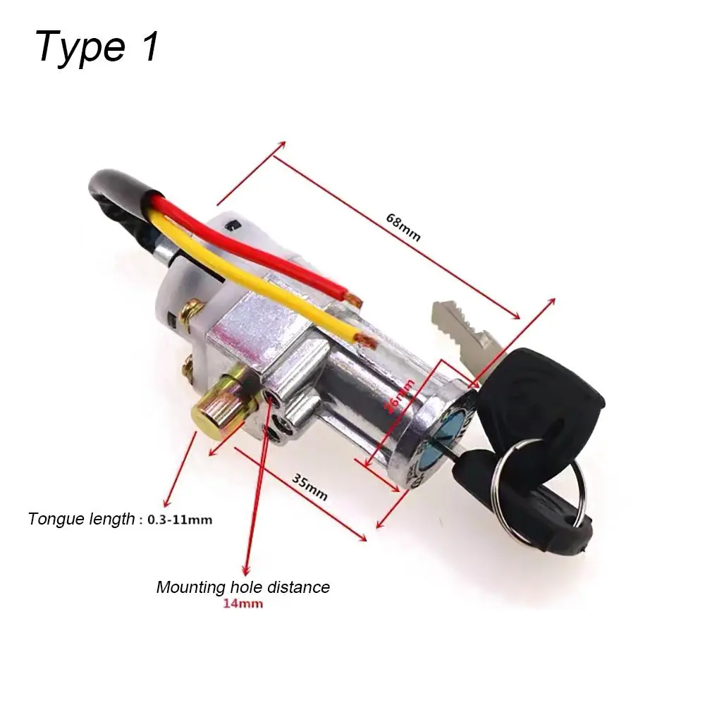 電動自転車充電器,高性能バッテリーロック,スイッチ,スクーター,オートバイ,2キー,アクセサリー