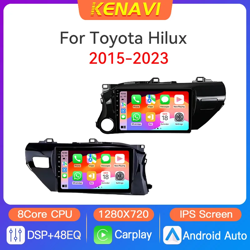 

Car Stereo Radio Multimedia Video Player For Toyota Hilux Pick Up AN120 2015-2023 Navigation GPS WiFi Carplay Android Head Unit