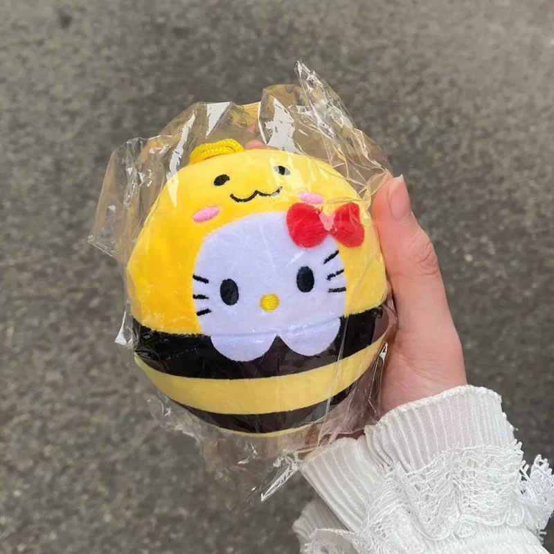 

Sanrio Kawaii Hello Kitty Plush Toy Cute Bee Series Plush Doll Backpack Pendant Anime Keychain Girl's Day Birthday Gift