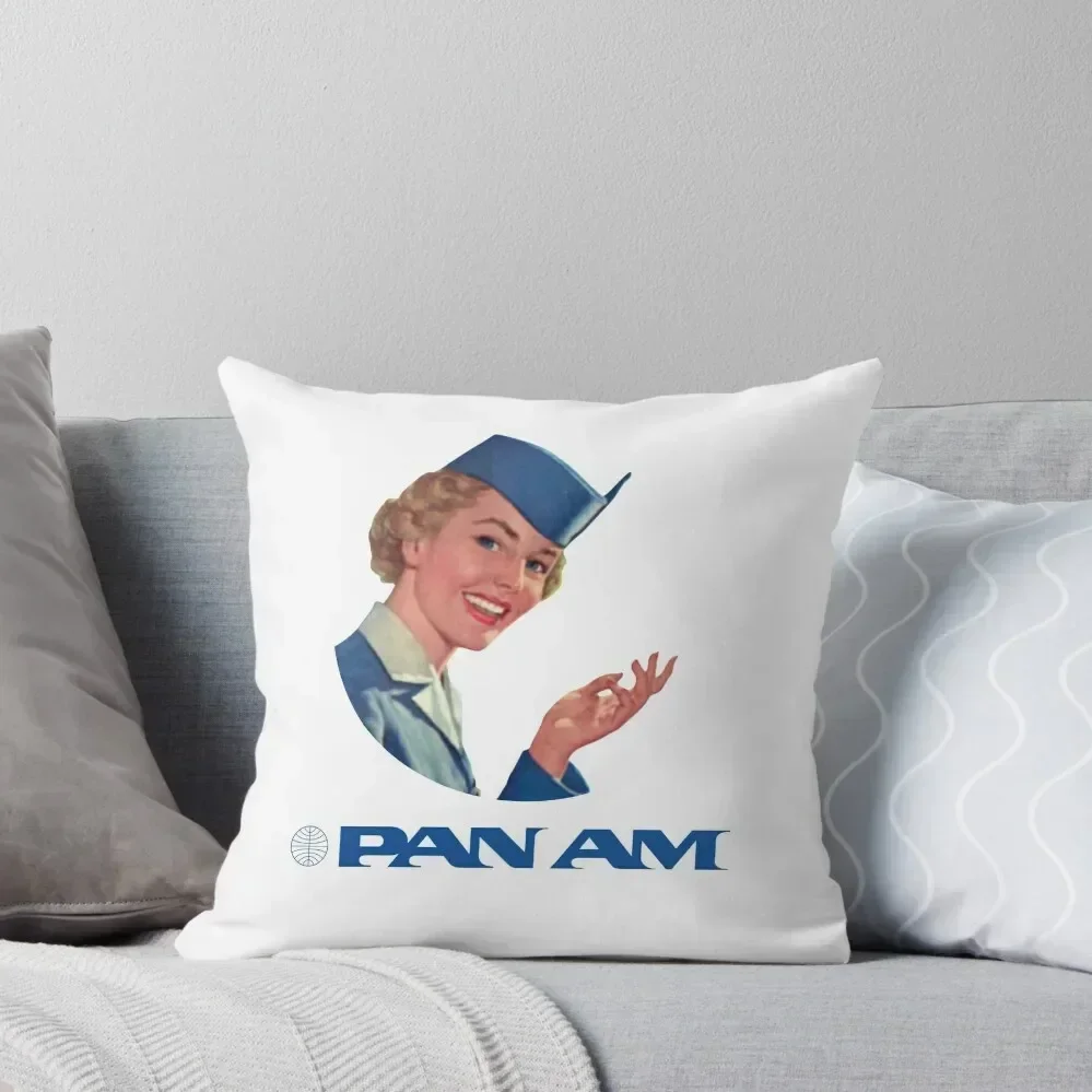 PAN AM AIRLINES - VINTAGE - VINTAGE STYLE - LOGO PAN AM Throw Pillow Pillow Case Christmas Throw Pillow Covers