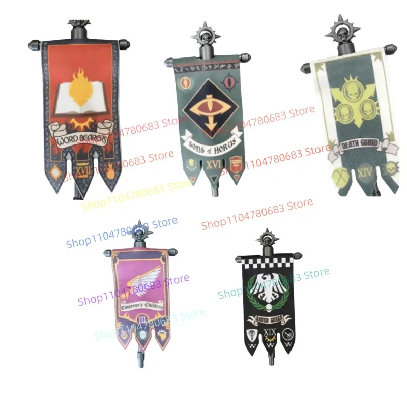 MOC Bouwstenen Battle Vlag Vlag Accessoire Assemblagemodel Display Stuk Anime Game Decor Speelgoed Cadeau Collectible