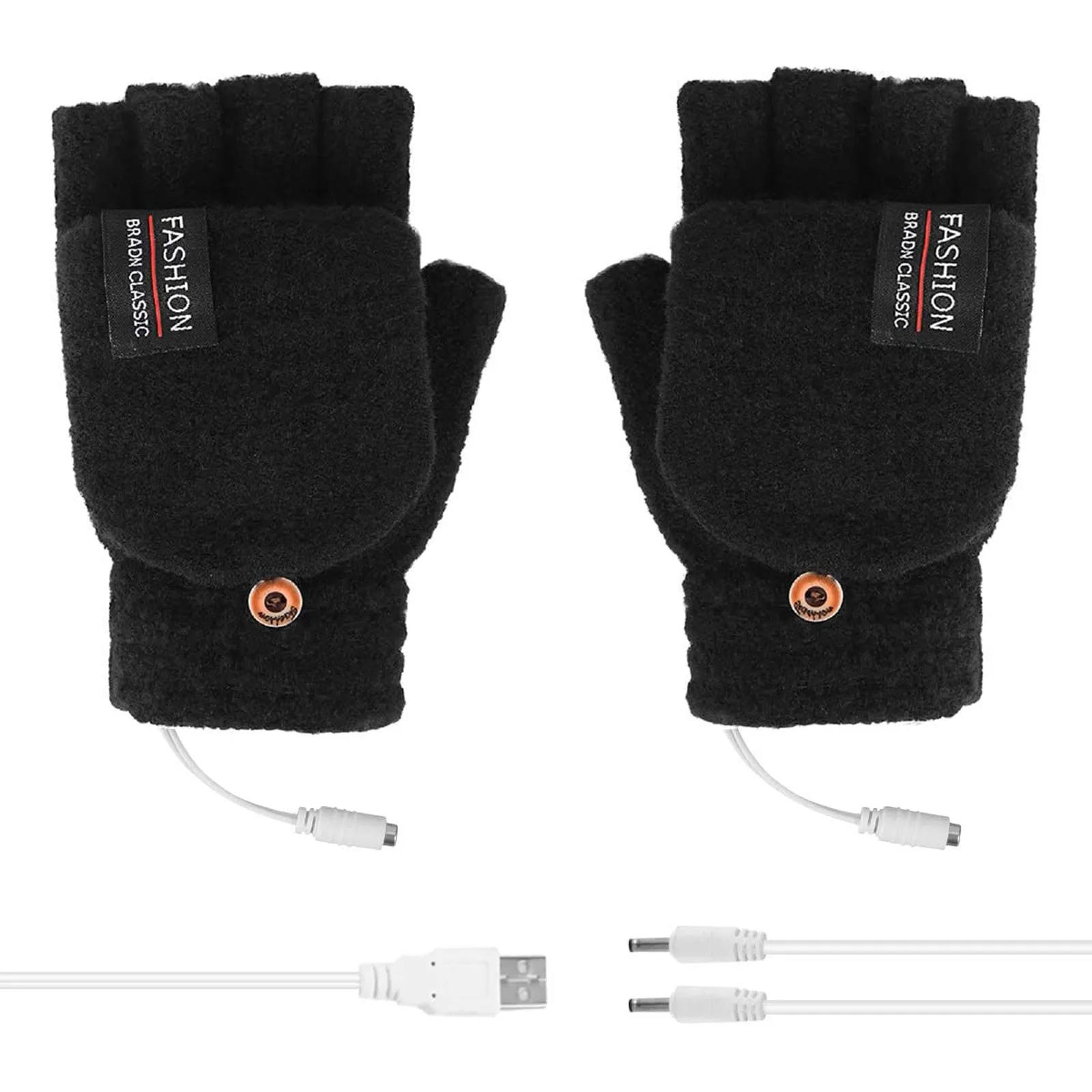 

Heated Laptop Winter Finger Gloves USB Full&Half Hand Mitten Warm Women Men Knit Mittens for Women Cold Weather Heated Winter