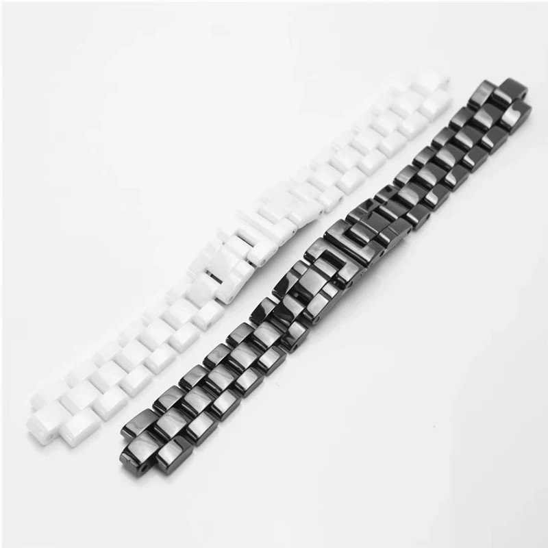 High quality Ceramics Watch Band For J12 wristband women\'s And men\'s strap Fashion bracelet black white watchband 16mm 19mm