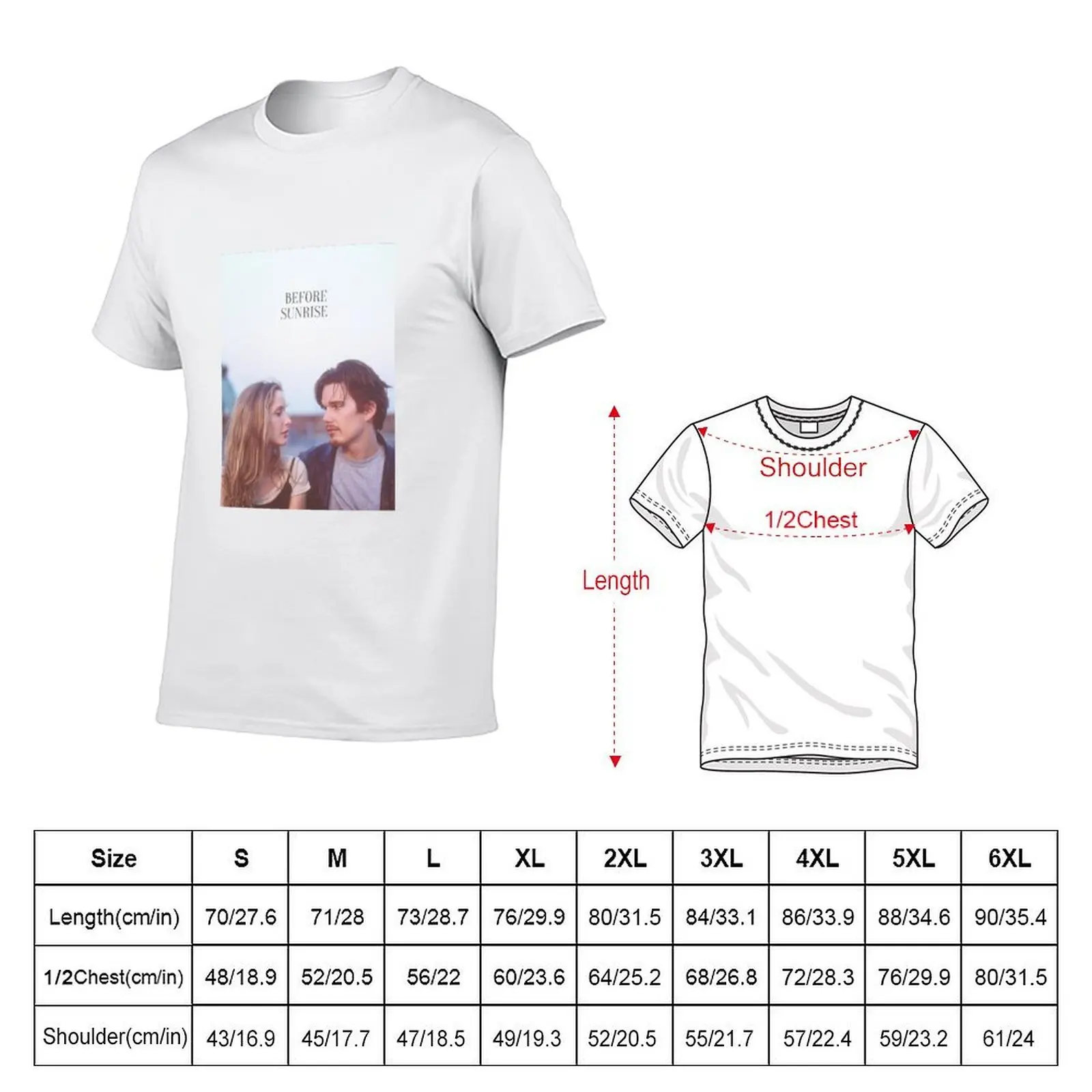 قبل شروق الشمس ملصق تي شيرت رجل تي شيرت جرافيك القطن تي شيرت رجل تي شيرت #5