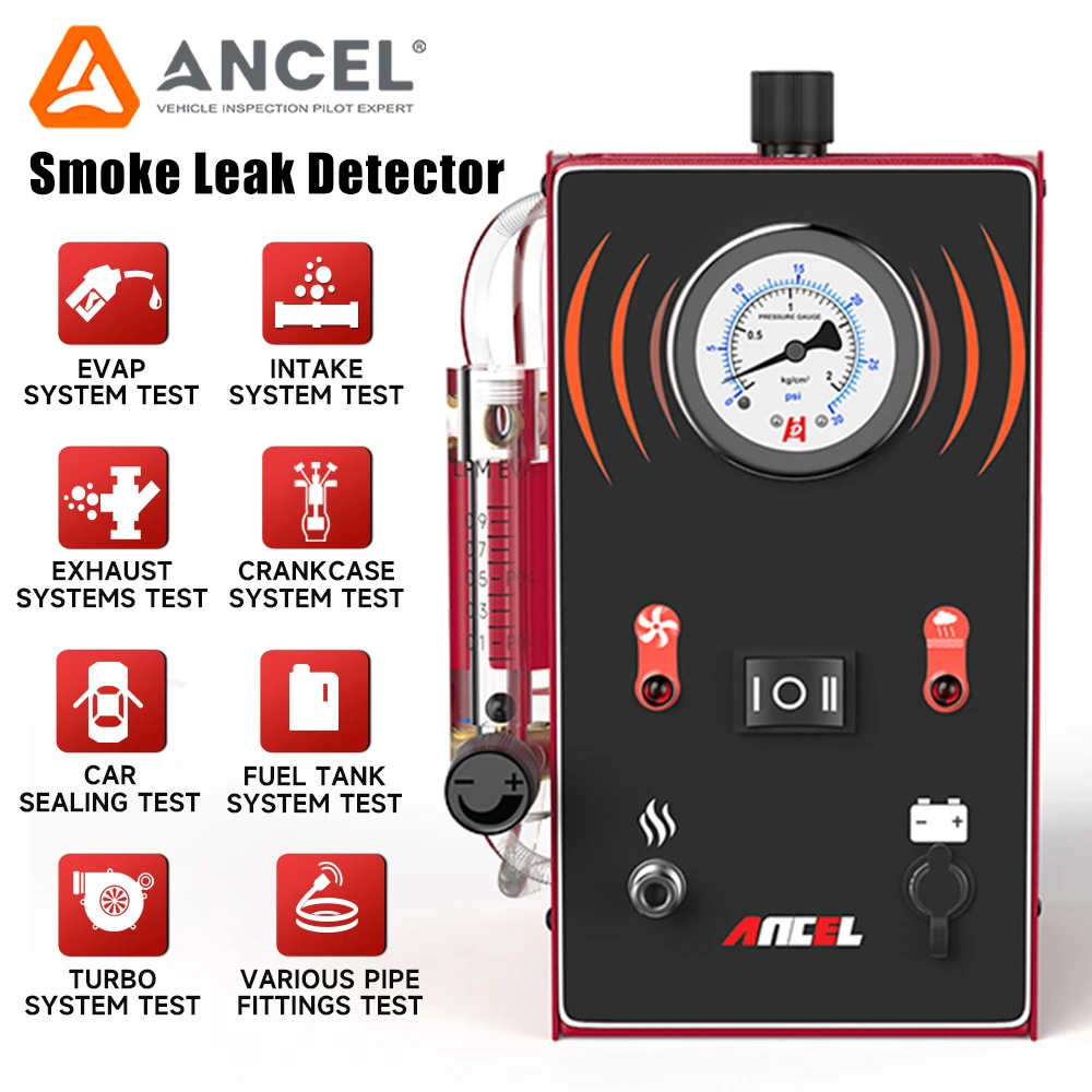 Máquina de Humo Automotriz S300 ANCEL, Detector de Fugas de Humo EVAP para Autos y Motocicletas, Prueba de Vacío o Localizador de Fugas en Tuberías de Combustible