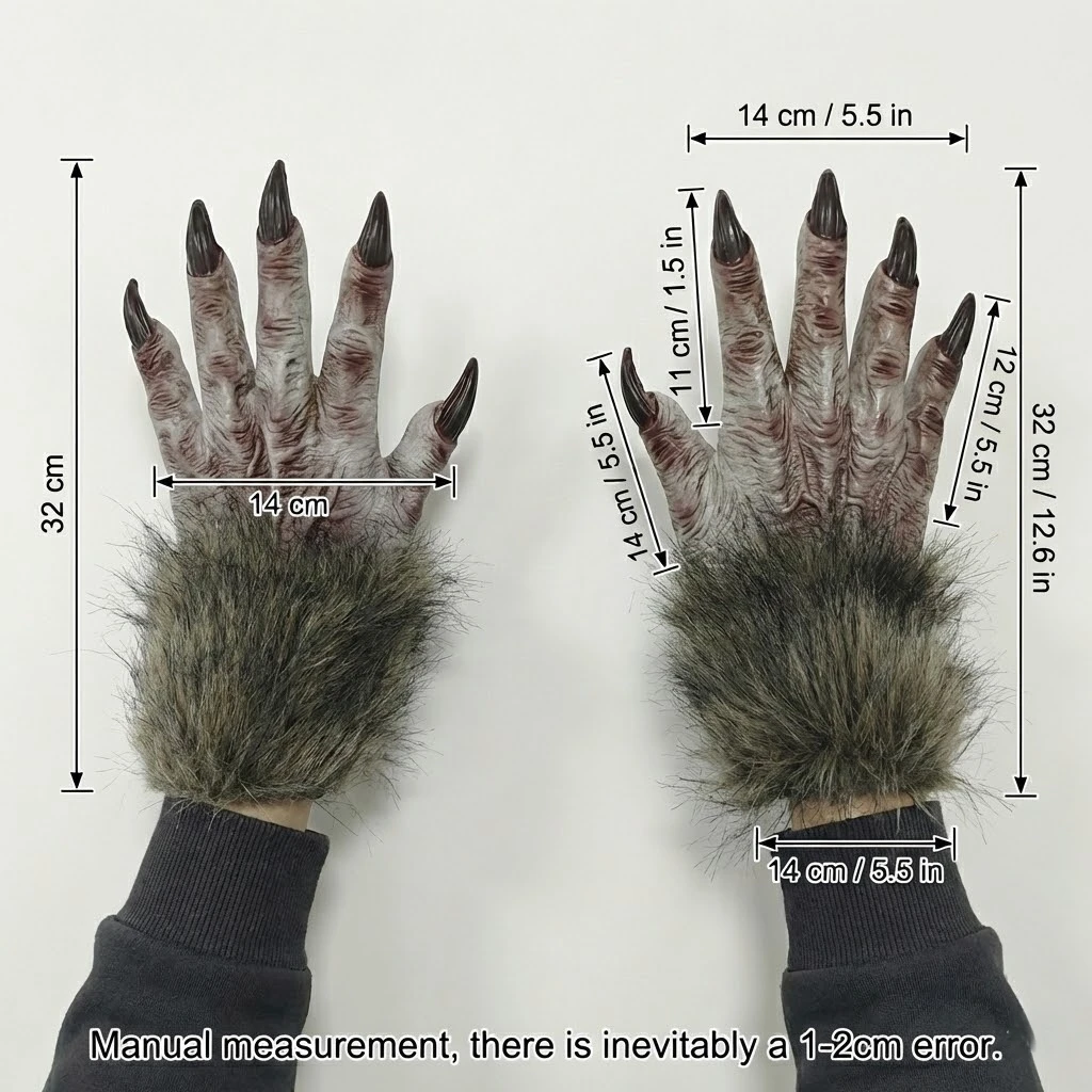 Horror Zombie Monster Gloves Fake Claw Hands Halloween Costume Props For Cosplay Party Stage Performance Haunted House