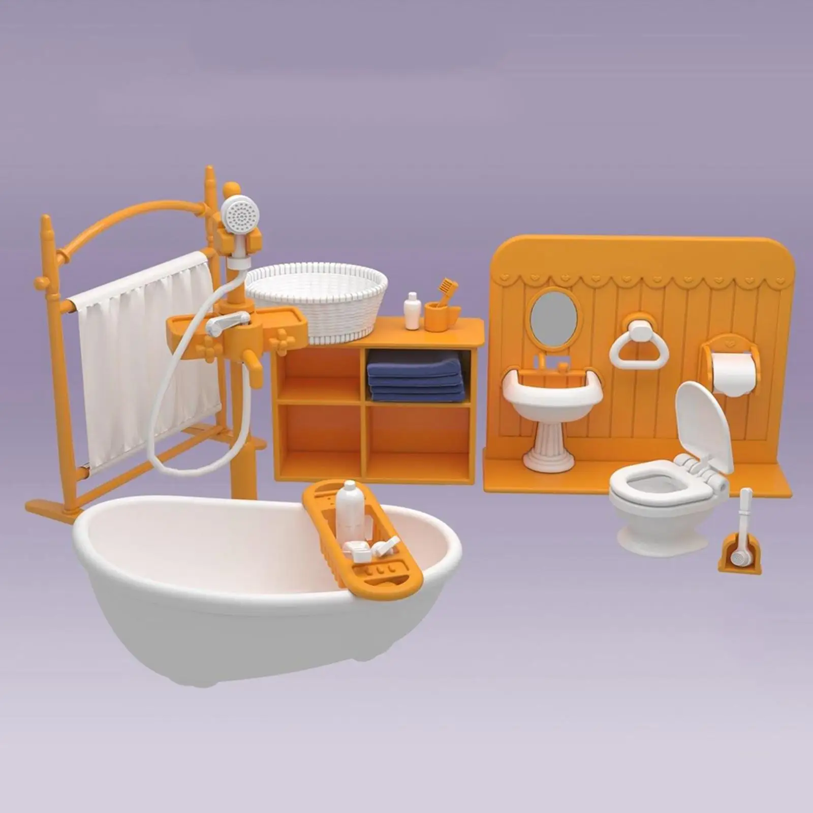 

1/12 миниатюрный набор для кукольного домика в ванную комнату, классическое украшение, Мини Игровой набор для ванной комнаты