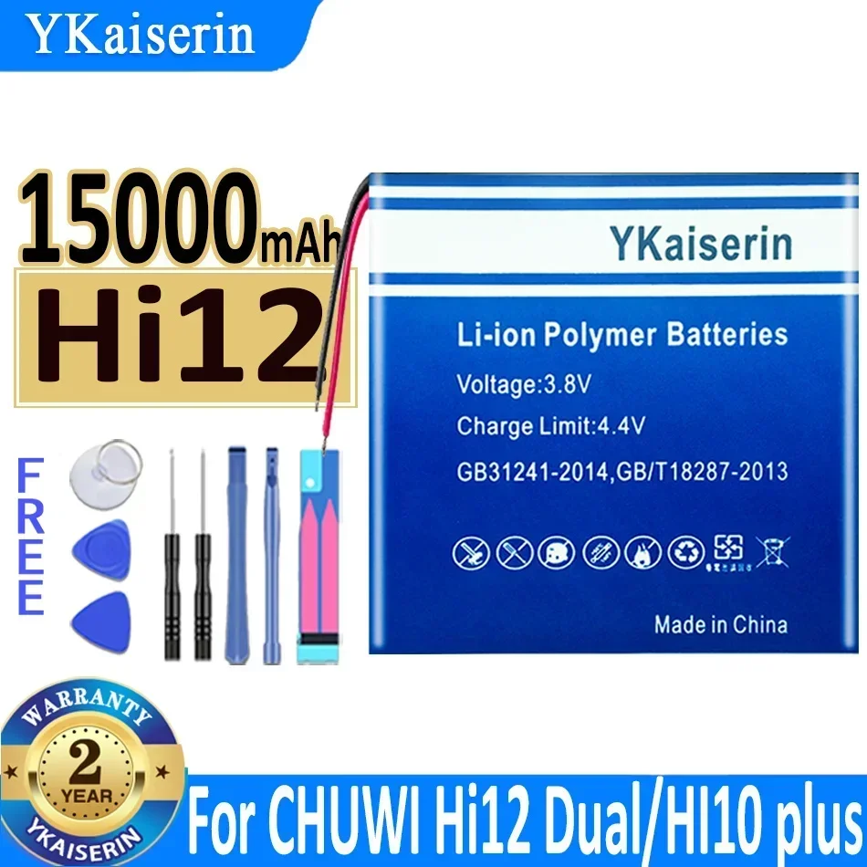 

Аккумулятор YKaiserin 15000 мАч для CHUWI Hi12 Dual System 64G Chuwi HI10 plus HI10plus CWI527 CW1527 10,8 дюйма, аккумулятор для планшетных ПК