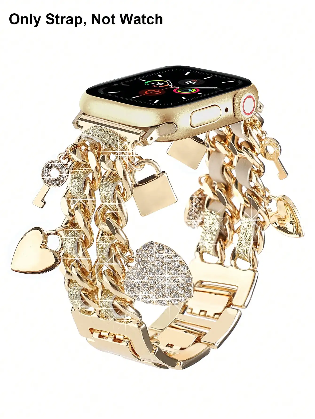 

Silver Metal Watch Band, Compatible With 49/46/45/44/42/41/40/38mm Bands, Women's Fashionable Cute Pendant, Suitable For Series 10 Ultra 2 9 8 7 6 5 4 3 2 SE