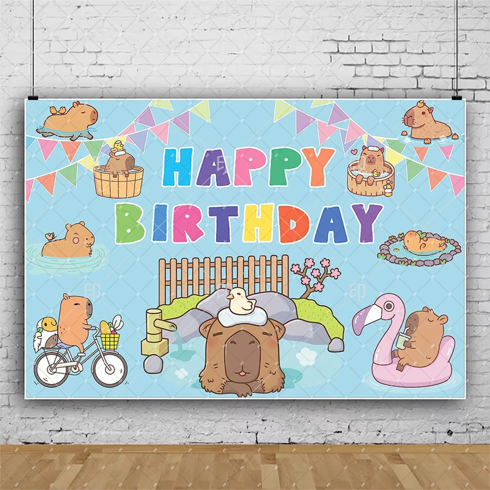 Capybara Birthday Party Decoration Capybara Tableware Plate Cup Balloon Banner for Kids Favors Birthday Supplies Party Decora view 4