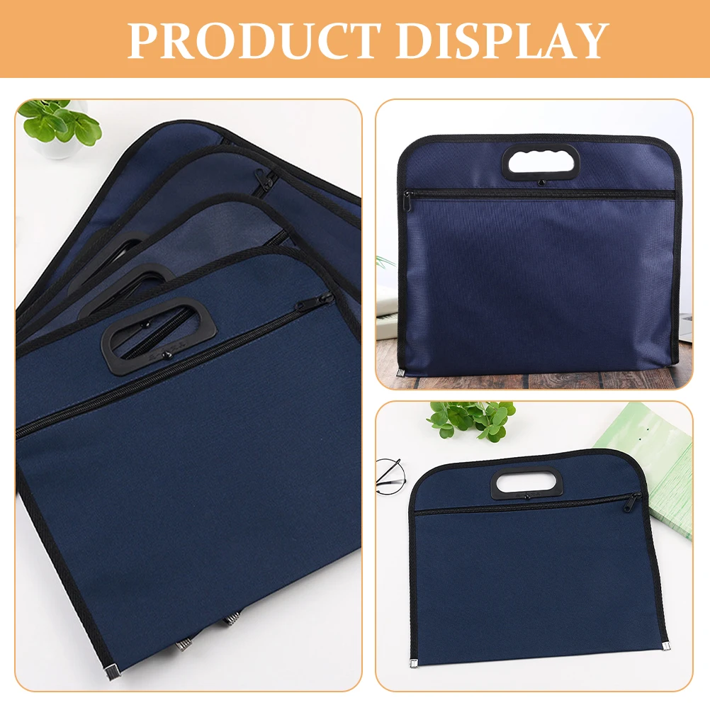 

5 Pcs Waterproof File Package Credit Card Bag Oxford Zipper Storage Conference Cloth Organizer Document Folder