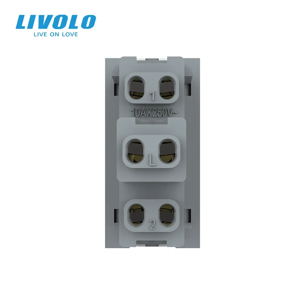 Livolo EU Standard Plastic Materials, Small One Gang Key Pad Wall Push Button Switch,Module Without Panel,No Metal VL-FCMKS-1P