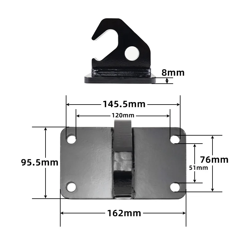 Trailer U-Hook Bottom Plate Off-Road Rescue Welded Hook Assembly Car Modified Accessories For Tractor Bucket RV UTV Truck