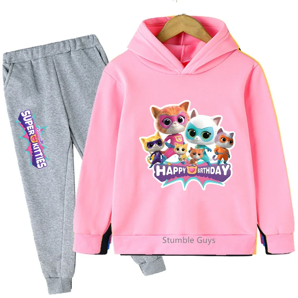 

Disney Supperkitties Kids Hoodie Set Spring Autumn Boys Girls Comfortable Casual 2-Piece Wear​