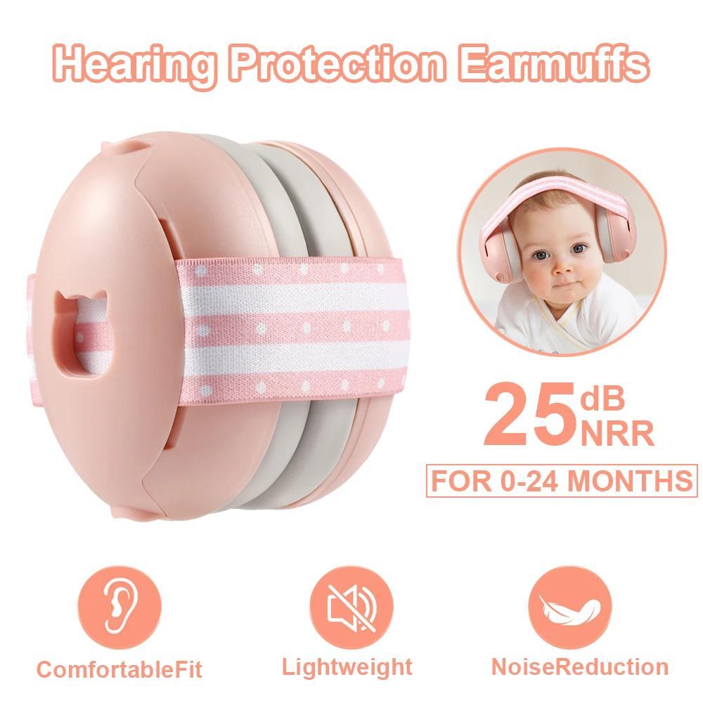 

Защитные наушники для младенцев с шумоподавлением, защита слуха для малышей с регулируемым эластичным ремешком