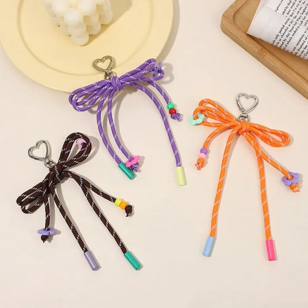 Creative Nylon Weaving Rope Nylon Key Lanyard Woven Unique Bracelet Hanging Rope Easy To Use Texture Ribbon Bowknot Strap Purse