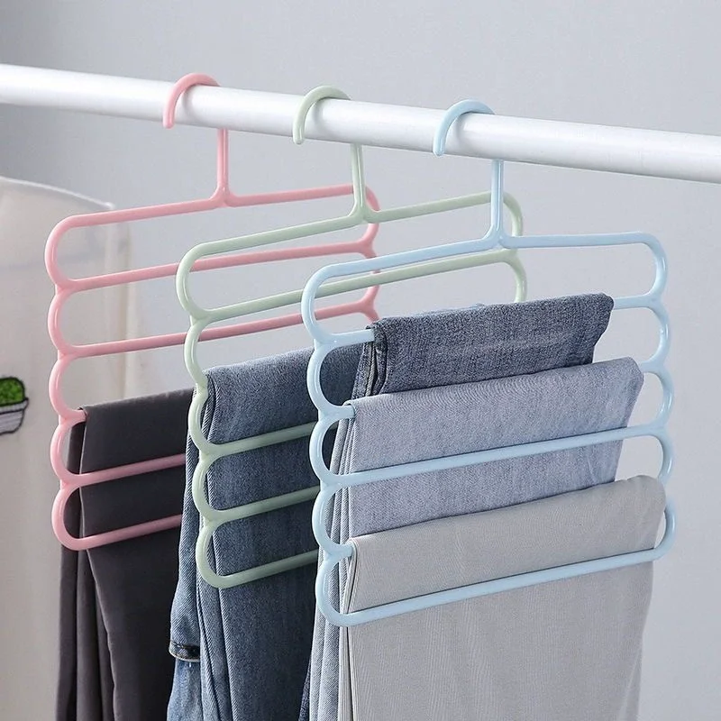 Non Slip Pants Hangers Home Dormitory Save Space Pants Jeans Hanger Multi Layers Storage Magic Pants Rack Scarf Hanging Rack - Image 4
