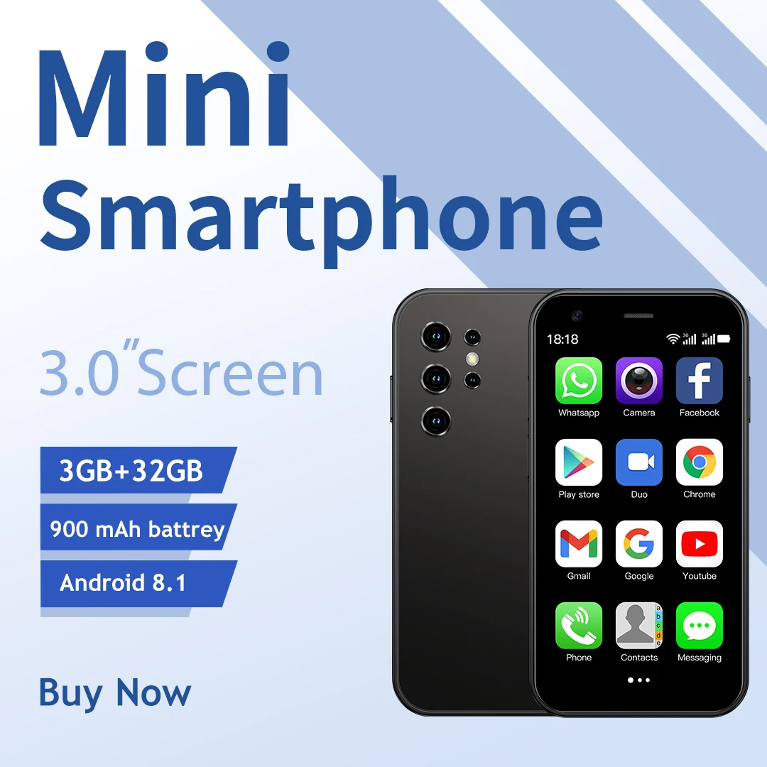 Mini 24 3.0-inch mini phone, 3+32GB memory, dual SIM dual standby, 3G Android phone, portable, ultra compact phone