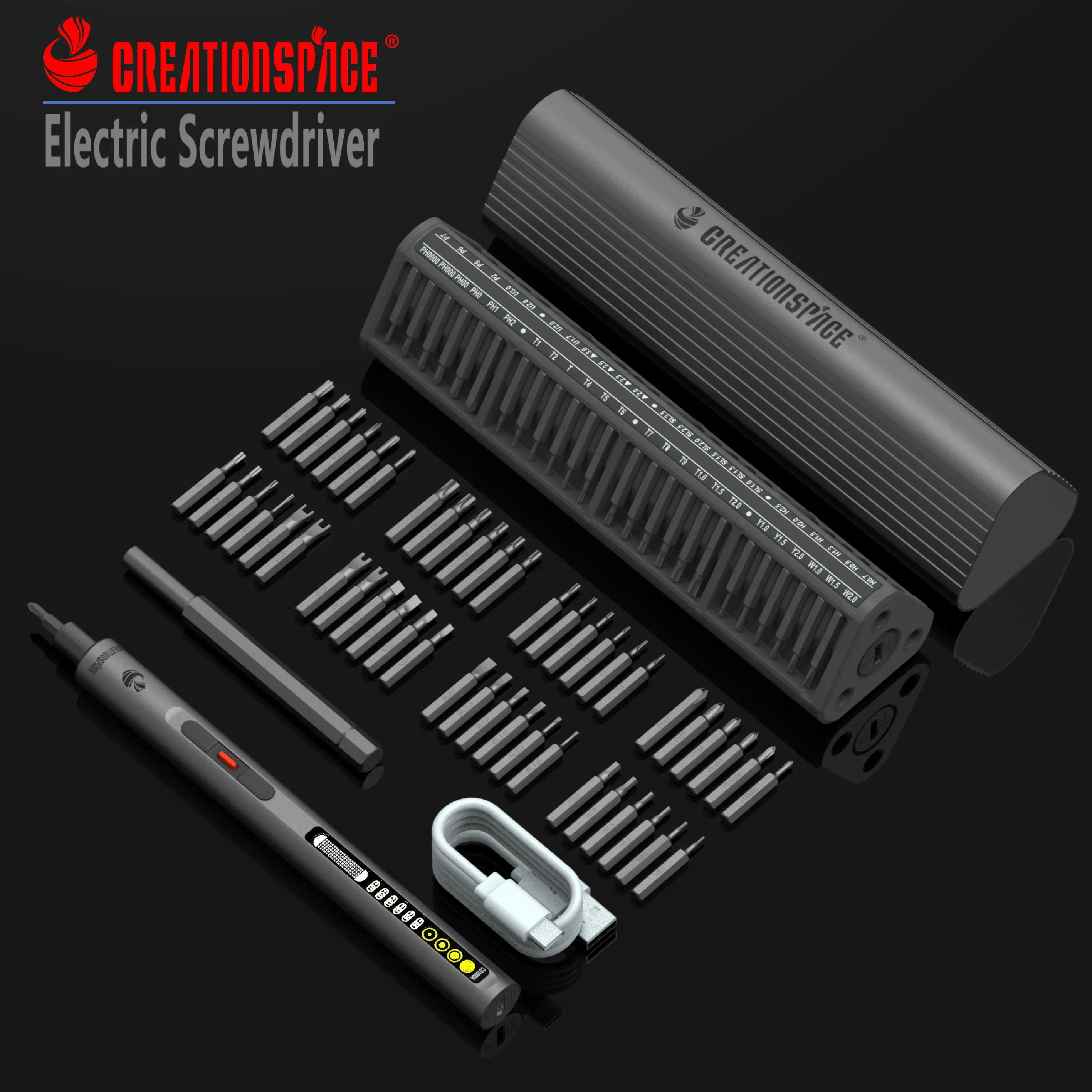 Creationspace Mini Power Screwdriver Set Electric Screwdriver Kit Cordless Screwdriver Repair Tools for Phone Set