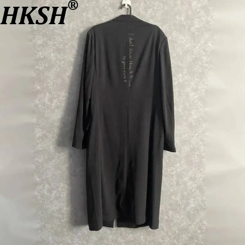 HKSH Spring Autumn New Men's Yamamoto Long Coat Dark Trench Fashion Chic Ins Vibe Punk Windbreaker Light Luxury Jackets HK26378