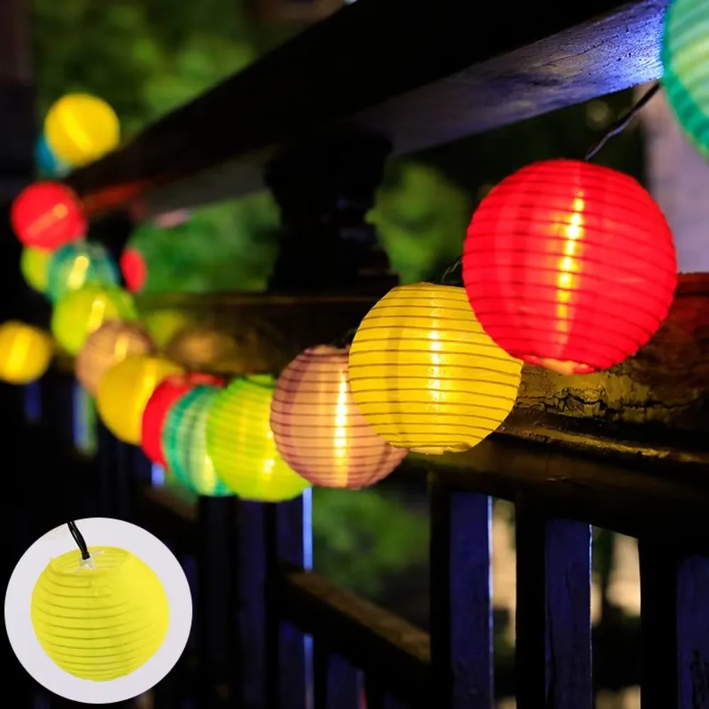 

Outdoor LED Solar Lantern Colourful Garland Fairy Lights String Lights Solar Powered Waterproof Garden Decorative Light