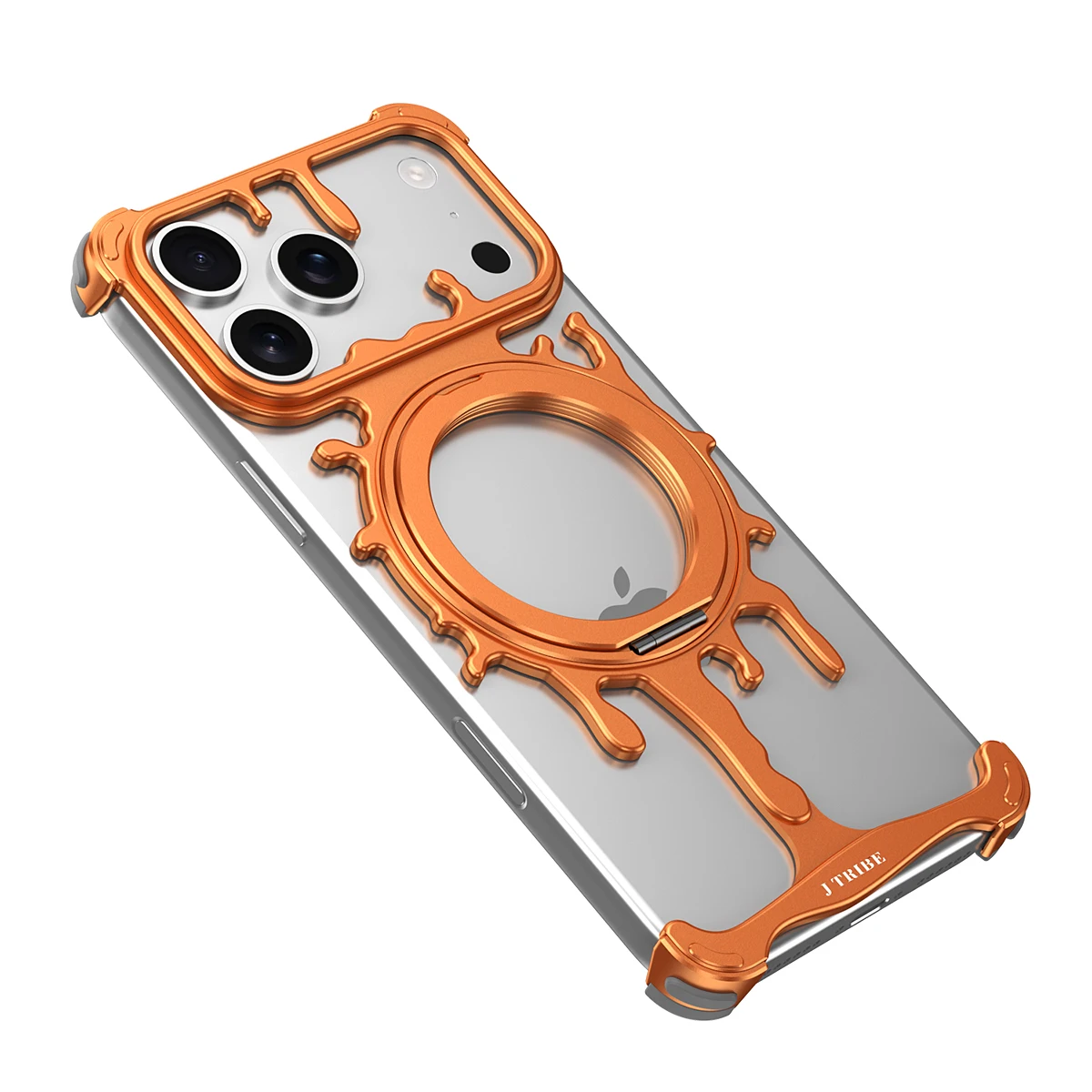 

Premium rotating bracket Borderless metal Back Cover For iPhone air 17 16 15 14 Pro Max heat dissipation shockproof Phone Case