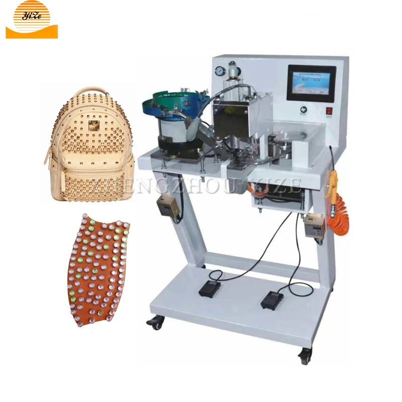 Automatic pearl setting and nail riveting machine Pipe rivet beading machines for clothes leather lace shoes