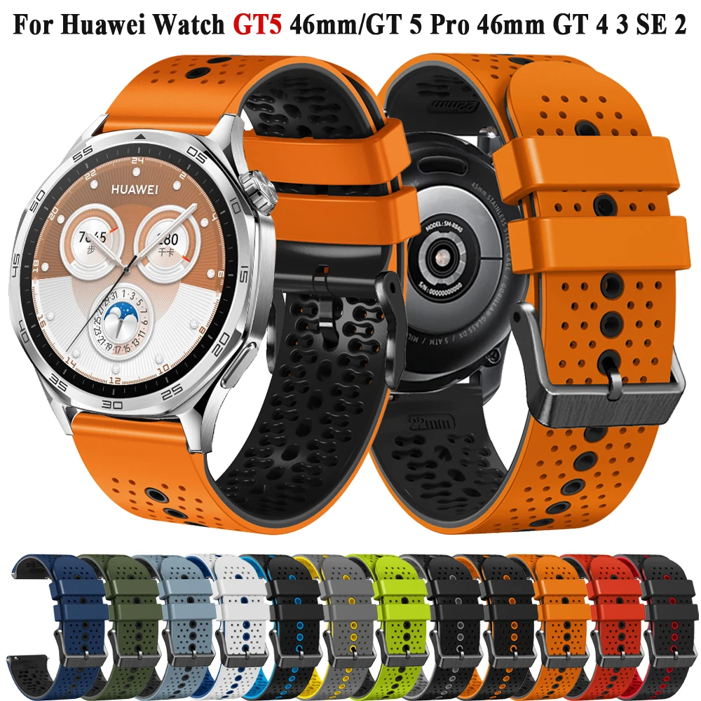Huaweiウォッチ用シリコンストラップ,ウォッチストラップ,gt5 pro,46mm, 22mm,gt,5,4,3,se,watch4 pro,gt3,gt2 pro