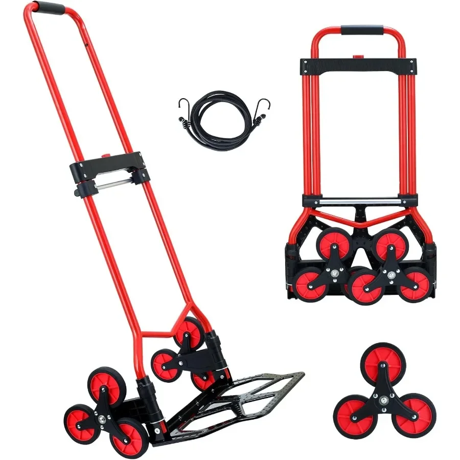 

Stair Climbing Hand Truck Dolly with 200 LB Capacity for Efficient Moving and Shopping Foldable Design with Adjustable Handle I