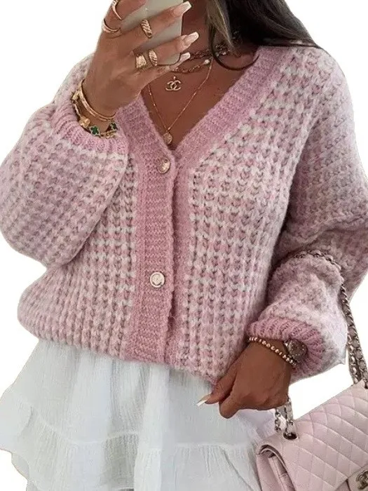 Herfst Winter Open Vest Trui Vrouwen Losse Thi Garen Twisted Snoep Kleur Gebreide Bovenkleding ort Sle Lange Sve