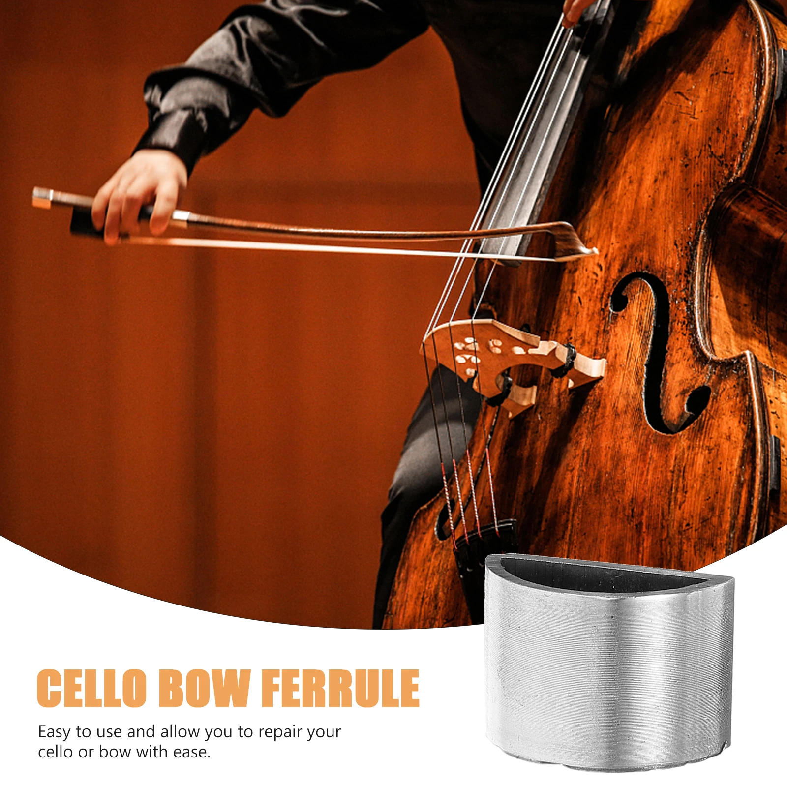 

Copper Ferrules for Bow Accessories DIY Repair Parts Frog Replacement Half Circle Solid Durable Replacement Cello Making Supply