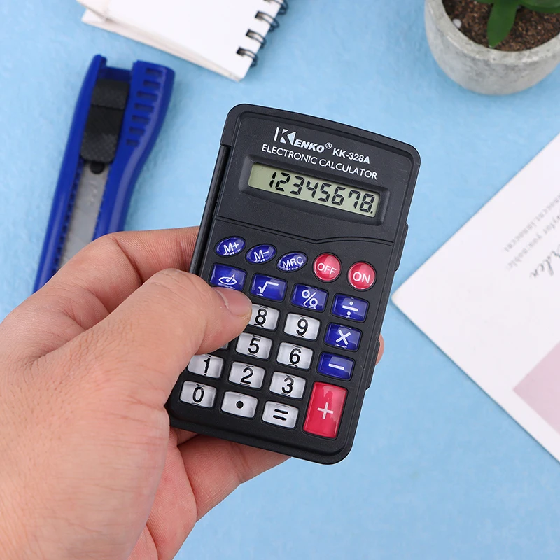 Innovative Office Supplies Protable Black Digit Calculator Pocket Size Mini Plastic 8 Digits Electronic Mini Calculator