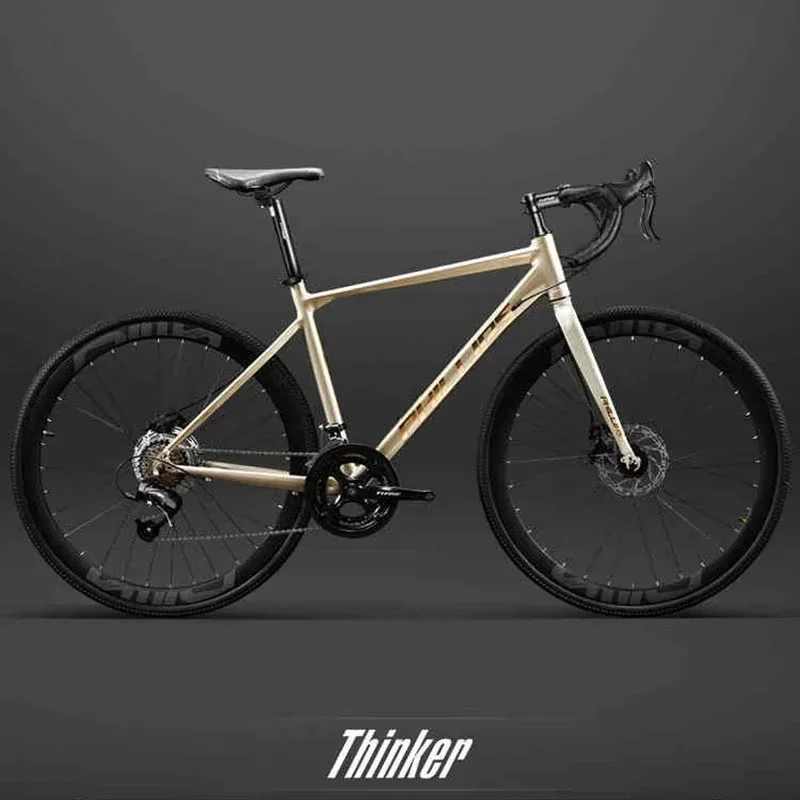 700*28C road bicycle double disc brake aluminum alloy Road Racing Bike urban commuting 24/27/30 speed gravel bicicleta aldult