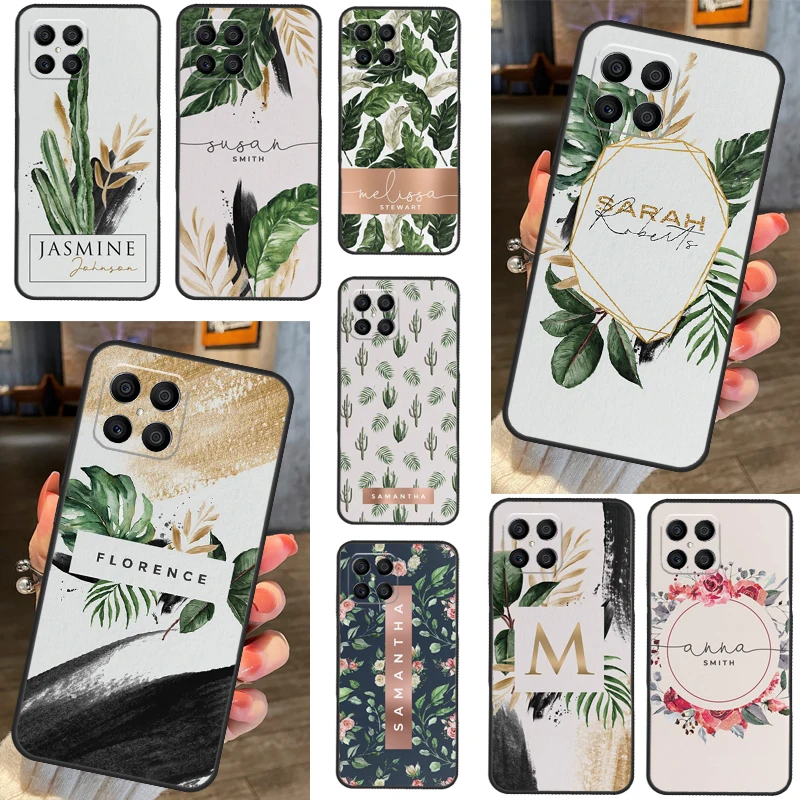 Custom Leaves Plants Exotic Greenery For Huawei Honor X9a X7 X8 X9 50 70 P20 P40 P30 Lite Mate 50 Pro Nova 5T P Smart 2021 Case