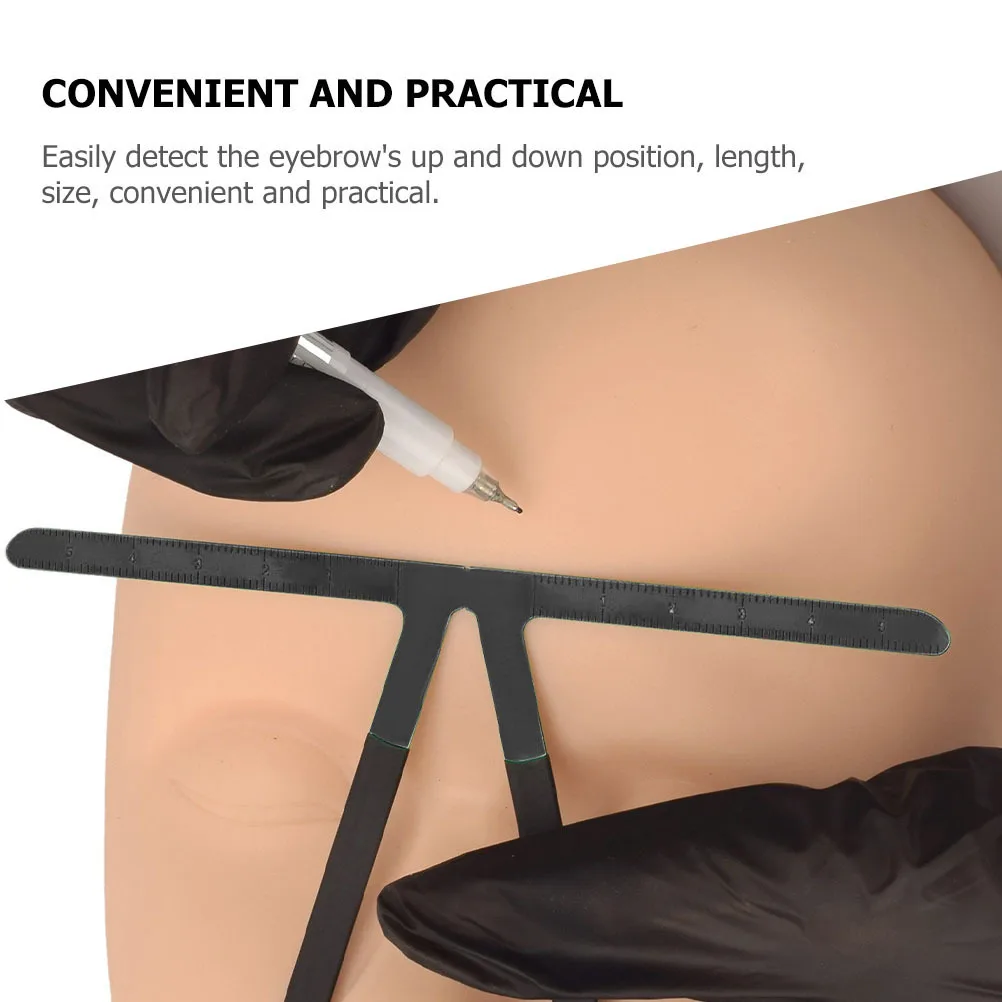 Electroplated Stainless Steel Eyebrow Ruler Exquisite Comfortable Grip Clear Scale Measurement Tool Eyebrow Stencil Kit