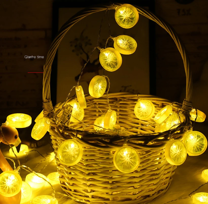 Chirstmas Decoration Lemon Light String LED Garland Light Indoor Battery/USB Power Fairy Lights For Holiday Wedding New Year