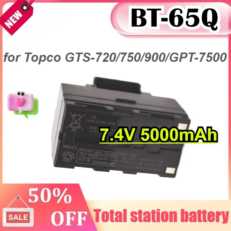 

BT-65Q 7.4V 5000mAh for Topco GTS-720/750/900/GPT-7500 Total Station Li-ion Battery with BC-30 Single Charger