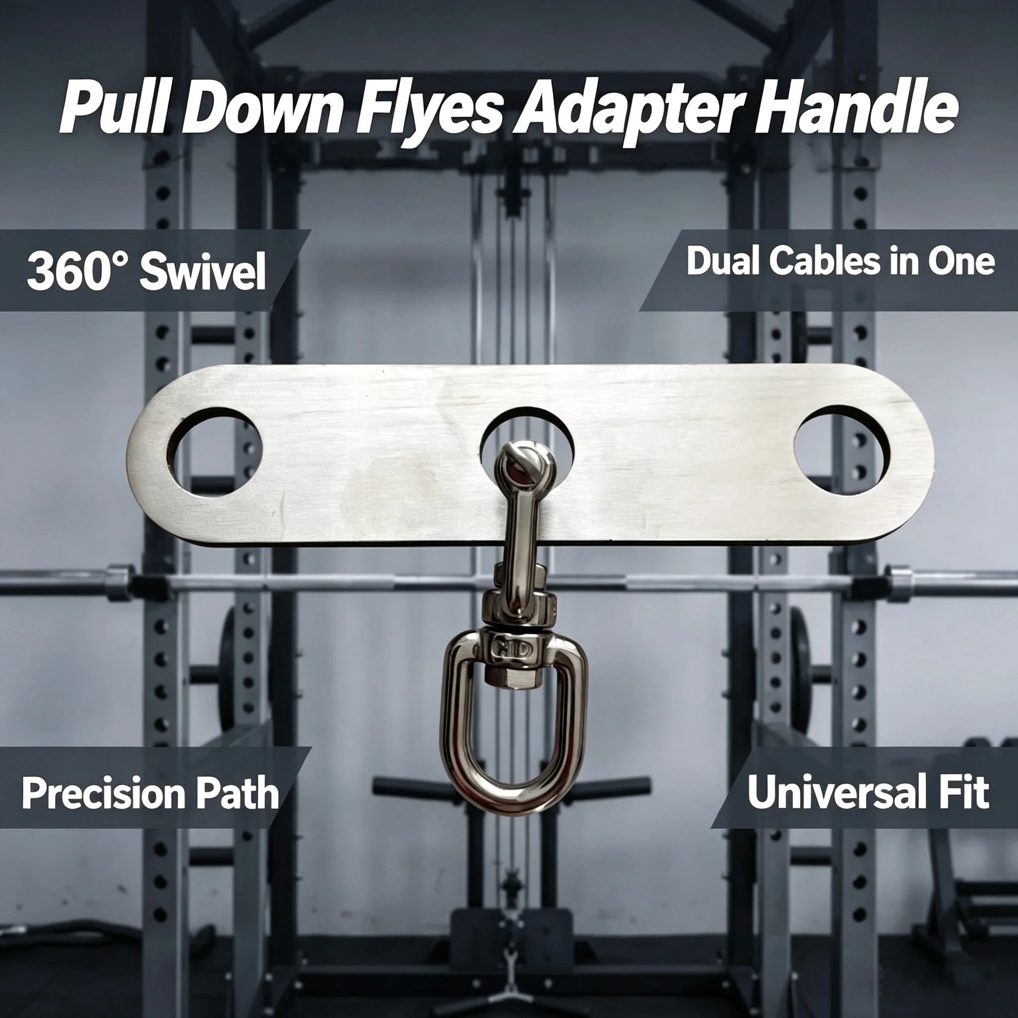 Cable Crossover Conversion Plate Dual Outlet Lat Pulldown Handle Connecting Plate Universal Rotating Pull Plate Back Pull Gym