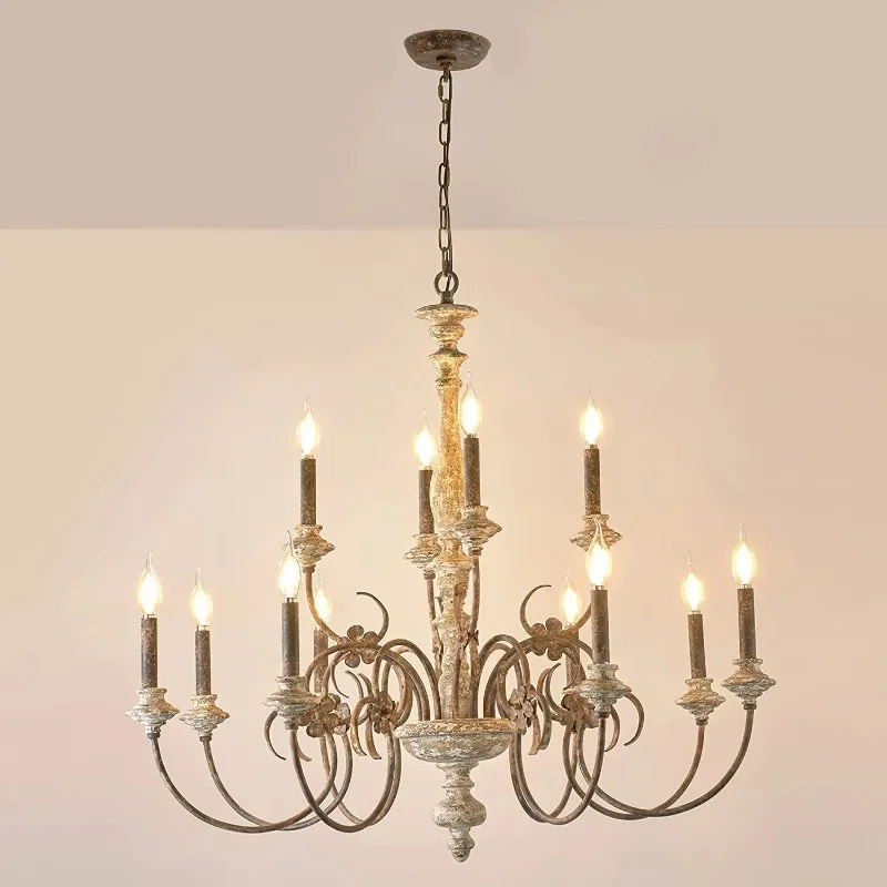 Nordic Designer Retro Wooden Chandeliers Villa Living Room Dining Candle Light Restaurant Hotel Lobby Home Decor Pendant Lights