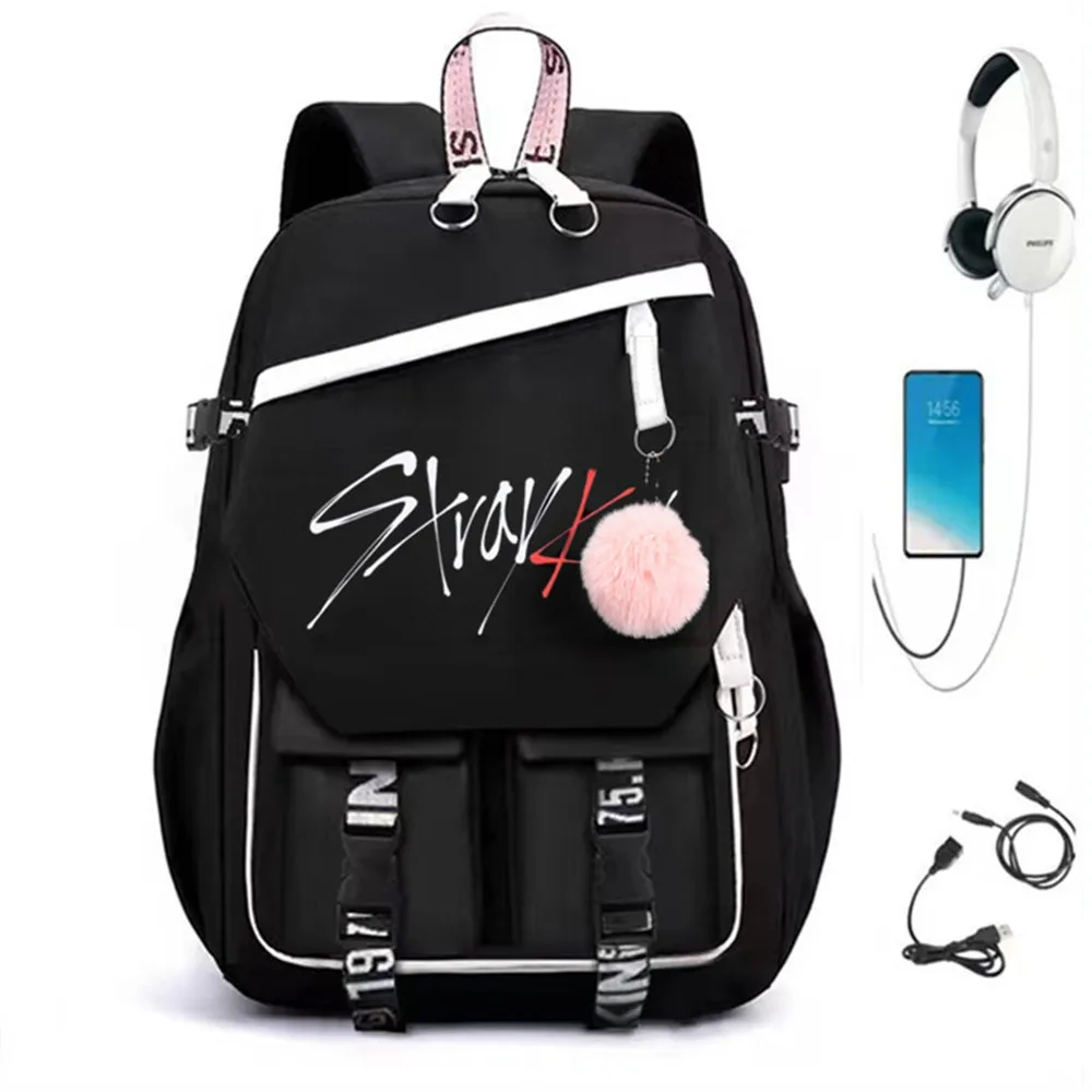 stray-y Mochila Feminina Backpack Usb Charging School Bags Teenage Girls Boys Laptop Back Pack Women Travel Bagpacks