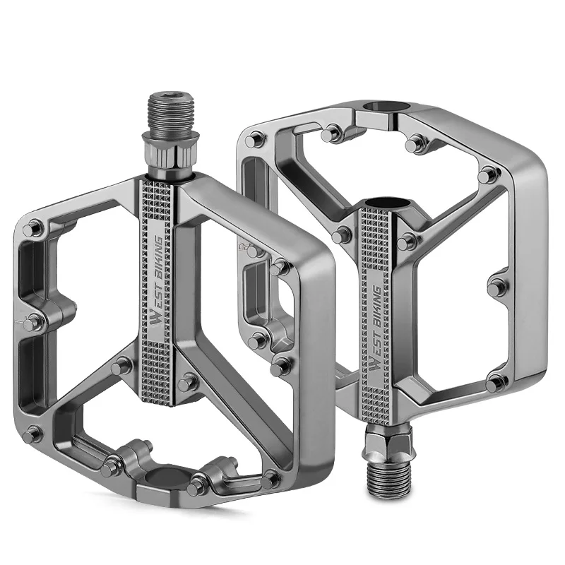 AliExpress West Biking WEST BIKING Dual DU Bike Pedals Aluminum Alloy Widen Anti-slip Bicycle Pedal Lightweight Cycling Pedal MTB Road Bike Accessories