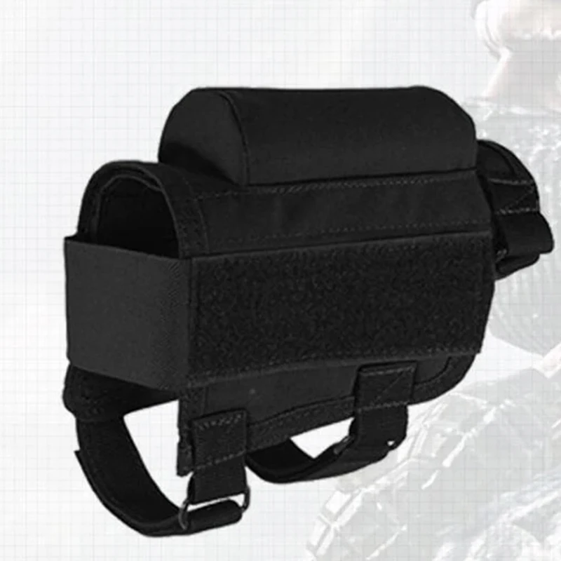 Outdoor Military Tactical Cheek Rest Butt Stock Rifle Bullet Holder Nylon Riser Pad Ammunition Cartridges Bag Hunting Acessories