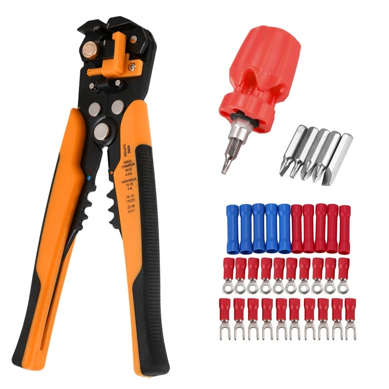 ABGG-32 In 1 Automatic Wire Stripping Tool 8 Inch Wire Set Stripper Self-Adjusting Cable Cutter Crimper,Cutting Pliers Tool For